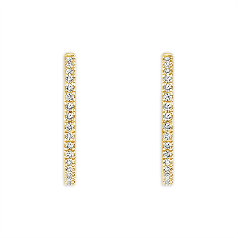 10K Yellow Grown 0.50 ctw Lab-Grown Diamond Hoops