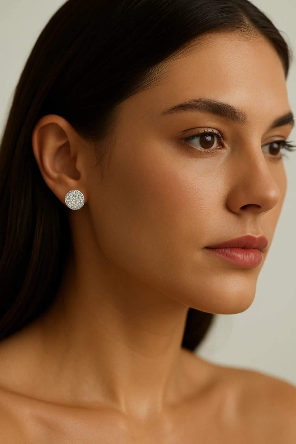 14K White Gold 2.59 ctw Lab-Grown Diamond Round Stud Earrings