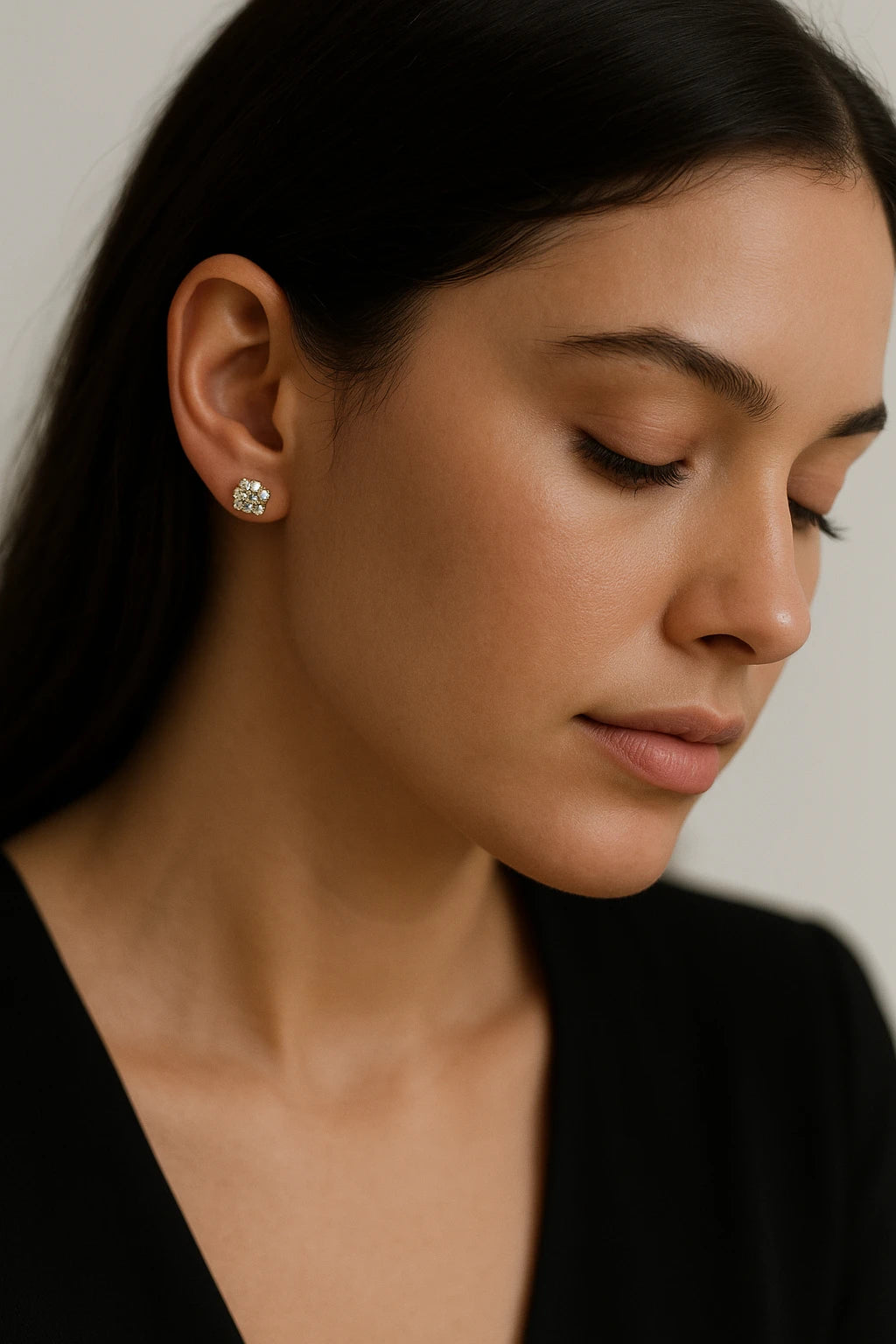14K Yellow Gold 2.31 ctw Lab-Grown Diamond Round Stud Earrings