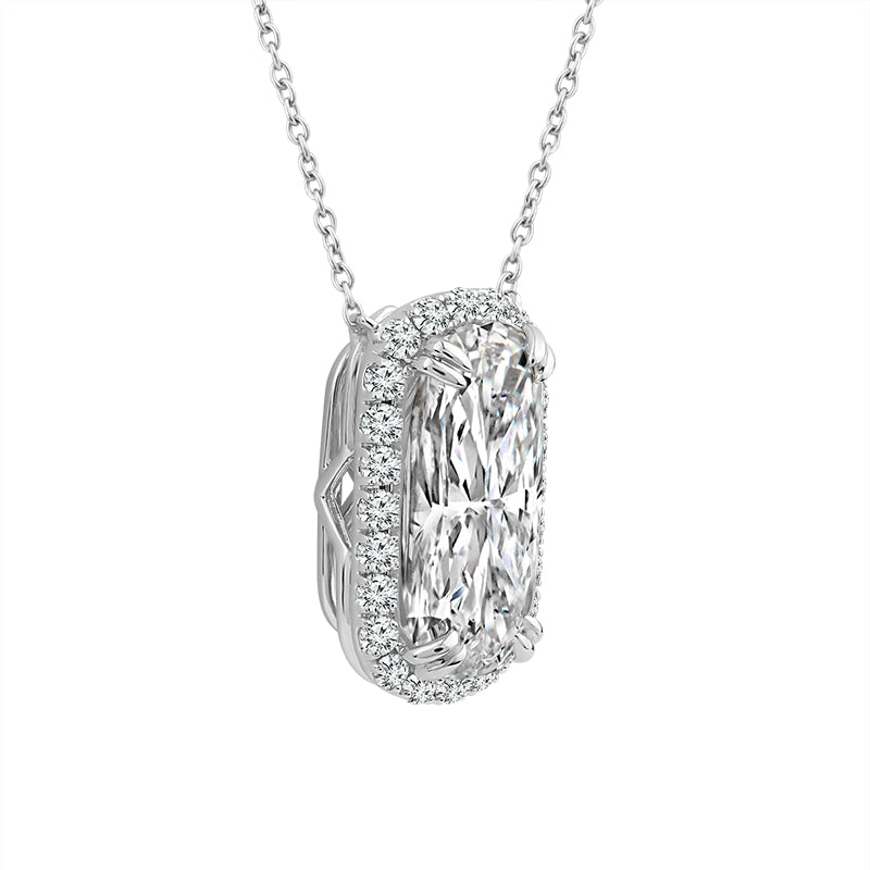 14K White Gold Cushion Halo Lab-Grown Diamond Fashion Pendant – 2.14 CTW - product