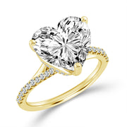 14K Yellow Gold 4.65 Ctw Lab-Grown Diamond Heart Bridal Set