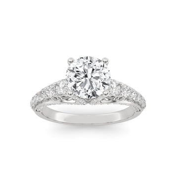 14K White Gold 2.47 ctw Lab-Grown Diamond Round Engagement Ring