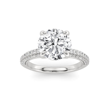 14K White Gold 2.75 ctw  Lab-Grown Diamond Round Engagement Ring