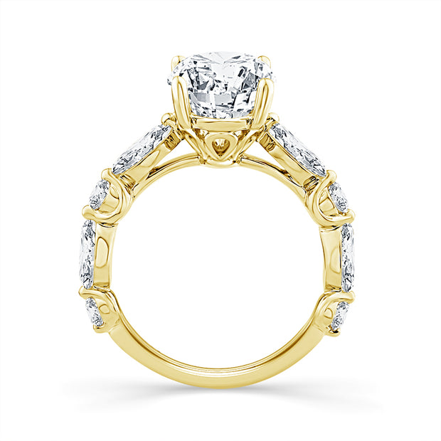 14K Yellow Gold 4.26  Ctw Lab-Grown Diamond Oval Engagement Ring