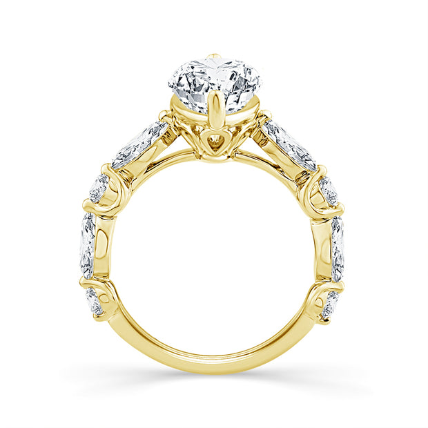 14K Yellow Gold 4.31  Ctw Lab-Grown Diamond Marquise Engagement Ring