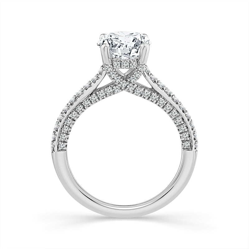 Platinum 2.61 ctw Lab-Grown Diamond Oval Engagement Ring