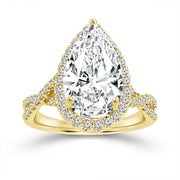 14K Yellow Gold 4.70 Ctw Lab-Grown Diamond Pear Engagement Ring