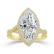 14K Yellow Gold 4.65 Ctw Lab-Grown Diamond Marquise Engagement Ring