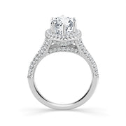 14K White Gold 3.76 Ctw Lab-Grown Diamond Marquise Engagement Ring