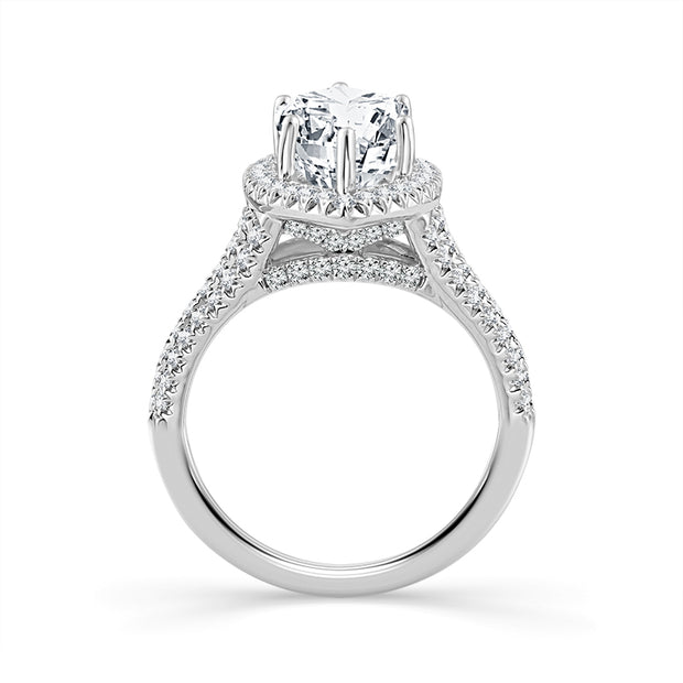 14K White Gold 3.76 Ctw Lab-Grown Diamond Marquise Engagement Ring