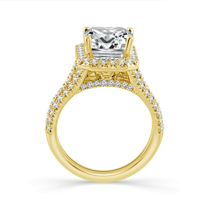 14K Yellow Gold 5.02 ctw Lab-Grown Diamond Radiant Engagement Ring