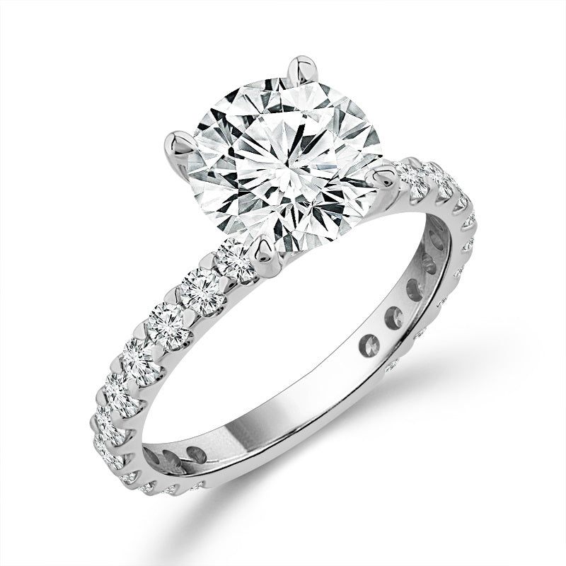 14K White Gold Diamond 1.5 ctw Lab-Grown Diamond Round Bridal Set
