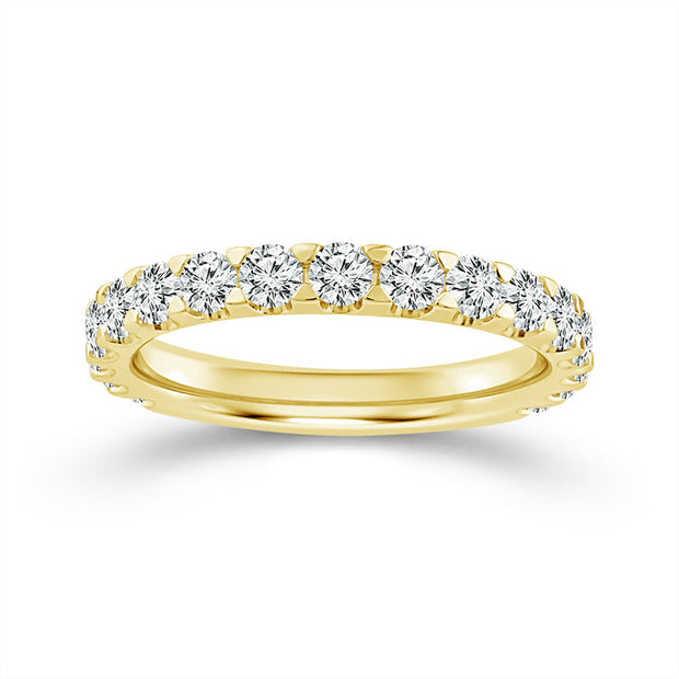 14K Yellow Gold 1.00 Ctw Lab-Grown Diamond French Pave Ladies Band
