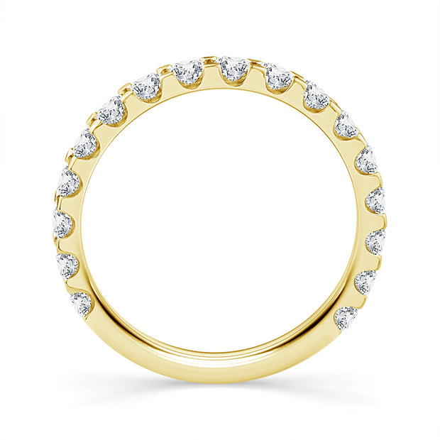 14K Yellow Gold 1.00 Ctw Lab-Grown Diamond French Pave Ladies Band