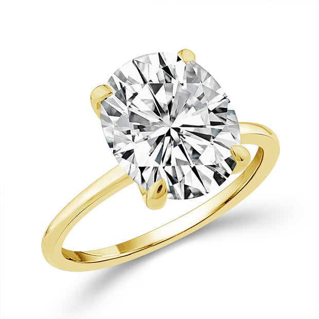 14k Yellow Gold Diamond 3 CTW Lab-Grown Solitaire Ring