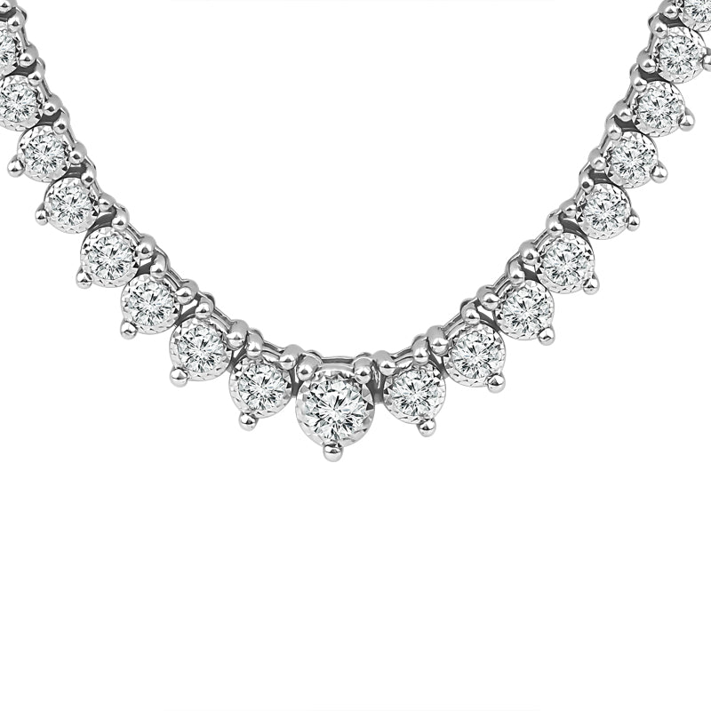Silver Lab-Grown 3 ctw Diamond Fashion Necklace