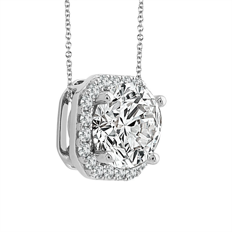 14K White Gold 1.13 ctw Lab-Grown Diamond Pendant