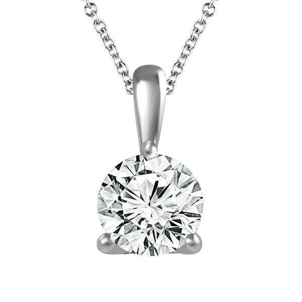 14k White Gold 0.5 ctw Lab-Grown Diamond Solitaire Pendant