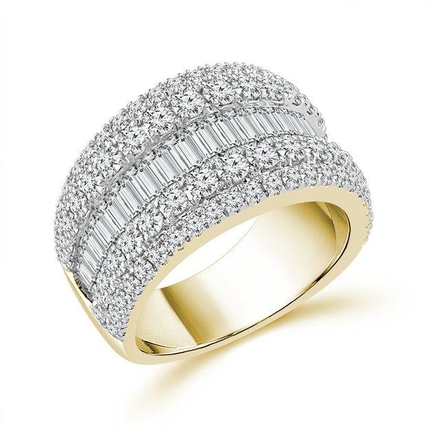 14K Yellow Gold 3.00 Ctw Lab-Grown Diamond Baguette Band