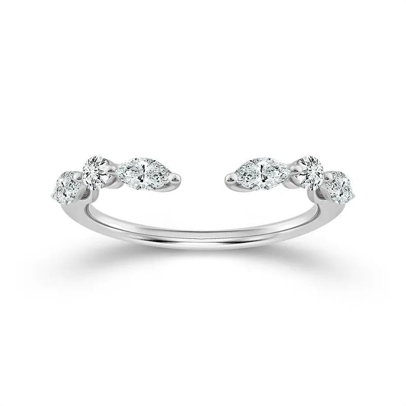 10K White Gold Lab-Grown 3/4 ctw Diamond Anniversary Band