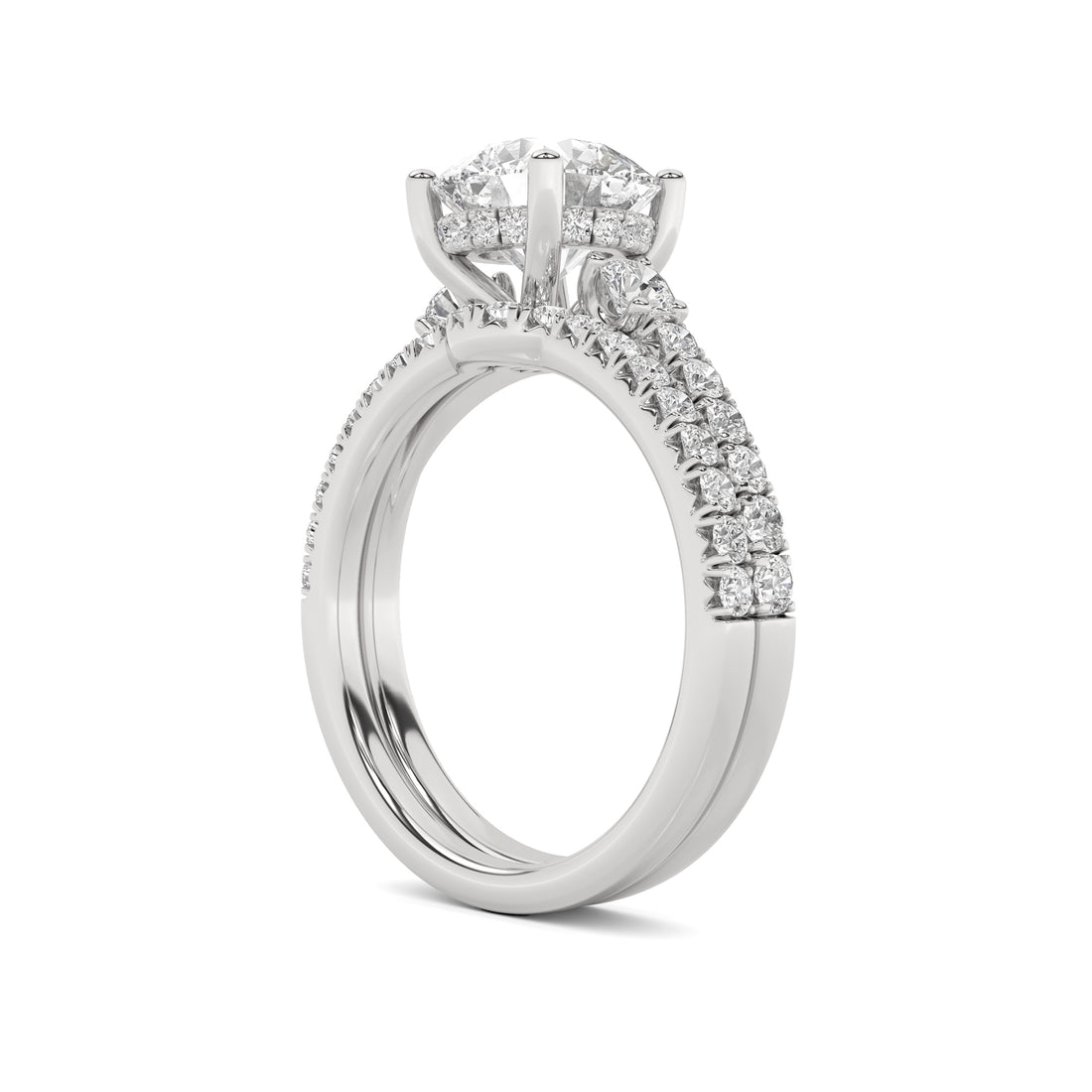 14K White Gold 2.99 ctw  Lab-Grown Diamond Round Engagement Ring