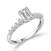 14k White Gold Lab-Grown 1.75 Emerald Diamond Bridal Set