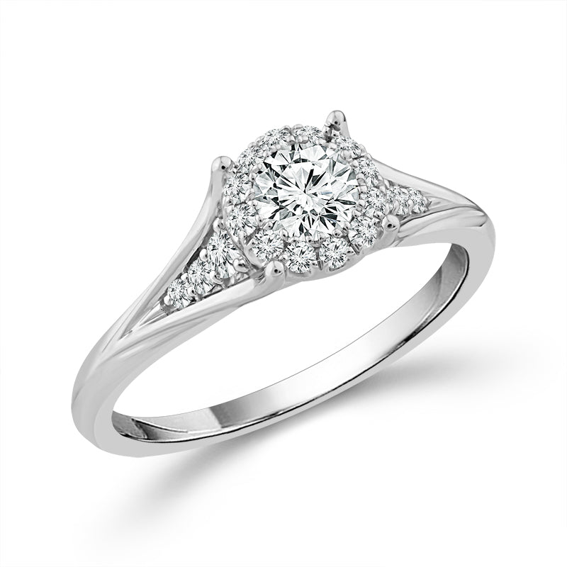 14K White Gold 0.75 ctw Round Lab-Grown Diamond Bridal Set