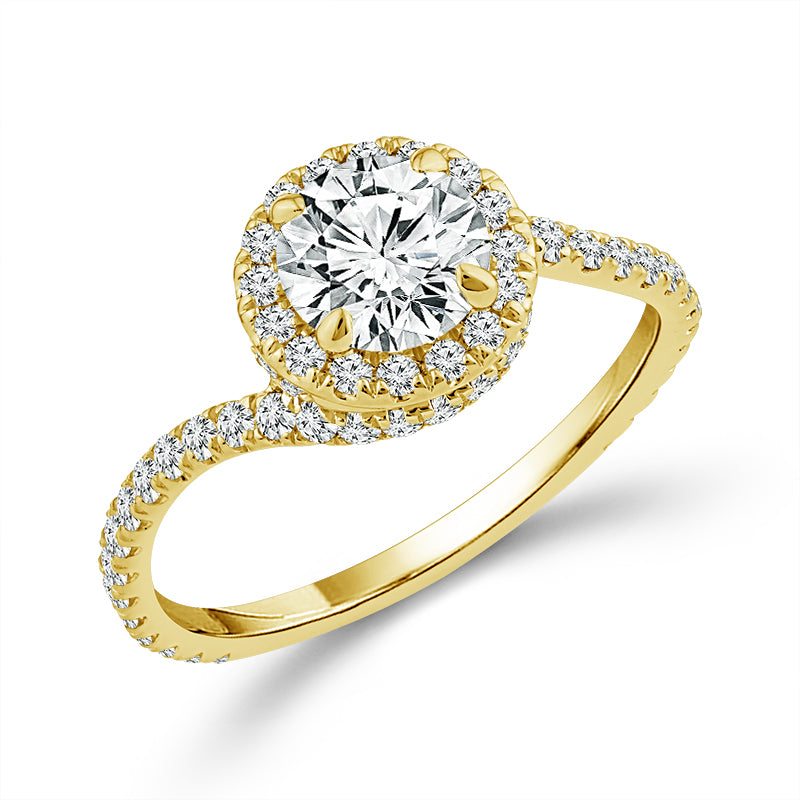 14K Yellow Gold Lab-Grown Diamond 1.00 ctw Round Bridal Set