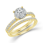 10K YELLOW GOLD 1.20 CTW LAB-GROWN DIAMOND ROUND BRIDAL SET