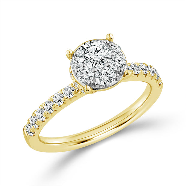 10K YELLOW GOLD 1.20 CTW LAB-GROWN DIAMOND ROUND BRIDAL SET