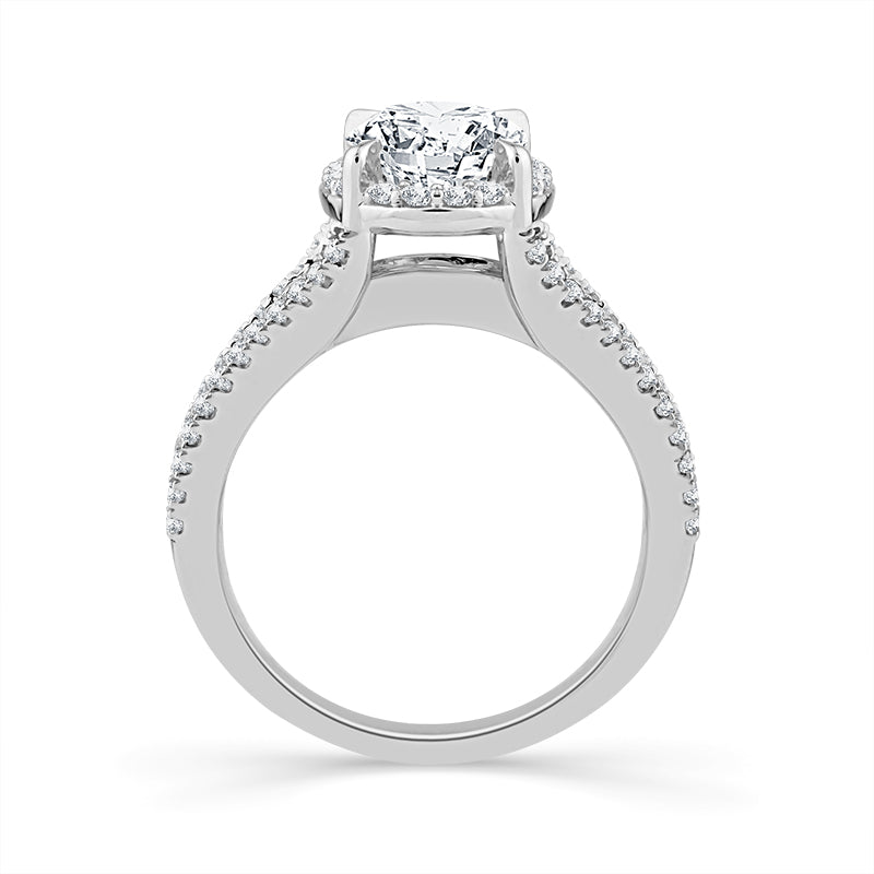 14K White Gold 2.50 ctw Lab-Grown Diamond Oval Engagement Ring