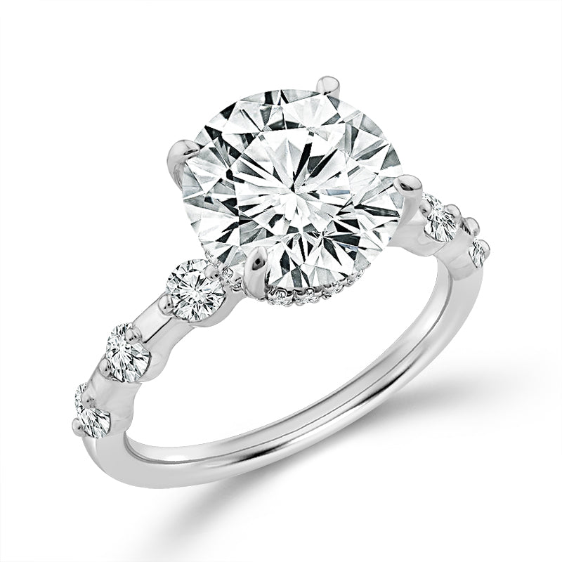 14Kwg 3.68ctw 3.05 ctr Lab-Grown Diamond Round Engagement Ring Igi Certified