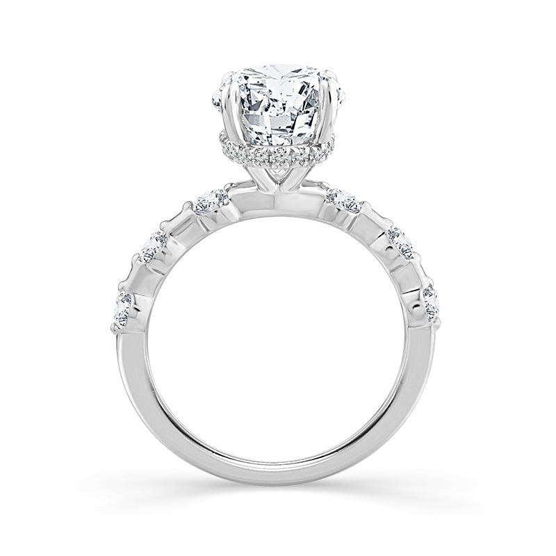 14Kwg 2.50ctw 2.00 ctr Lab-Grown Diamond Oval  Engagement Ring Igi Certified