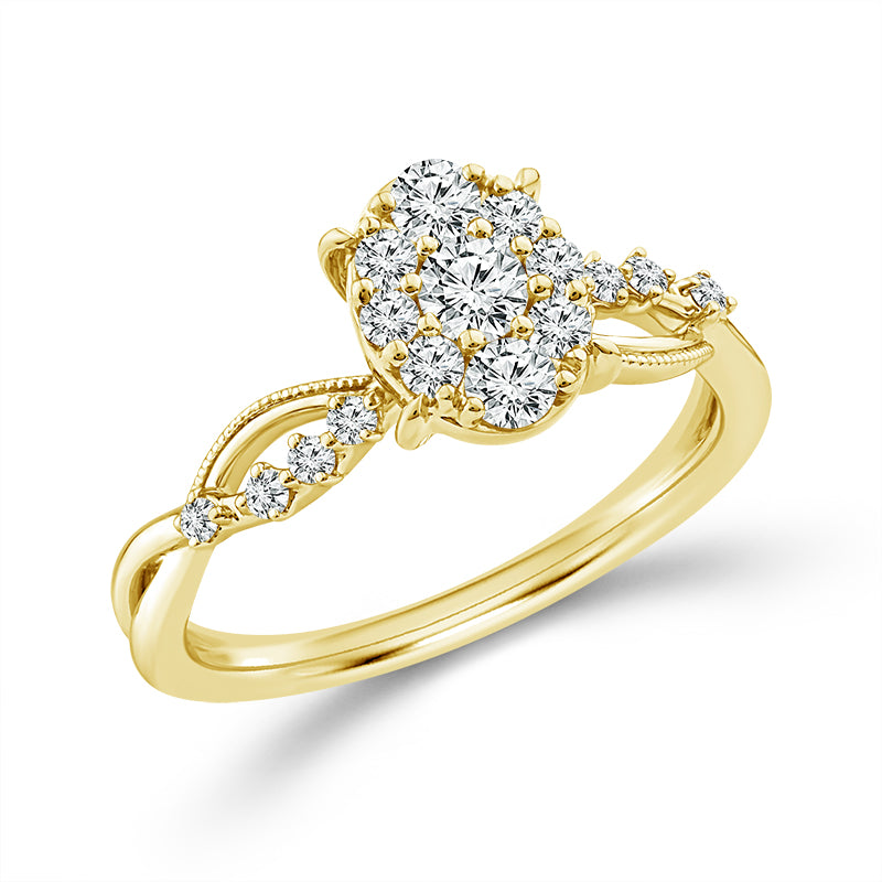 10K Yellow Gold Lab-Grown 1/2 ctw Diamond Engagement Ring