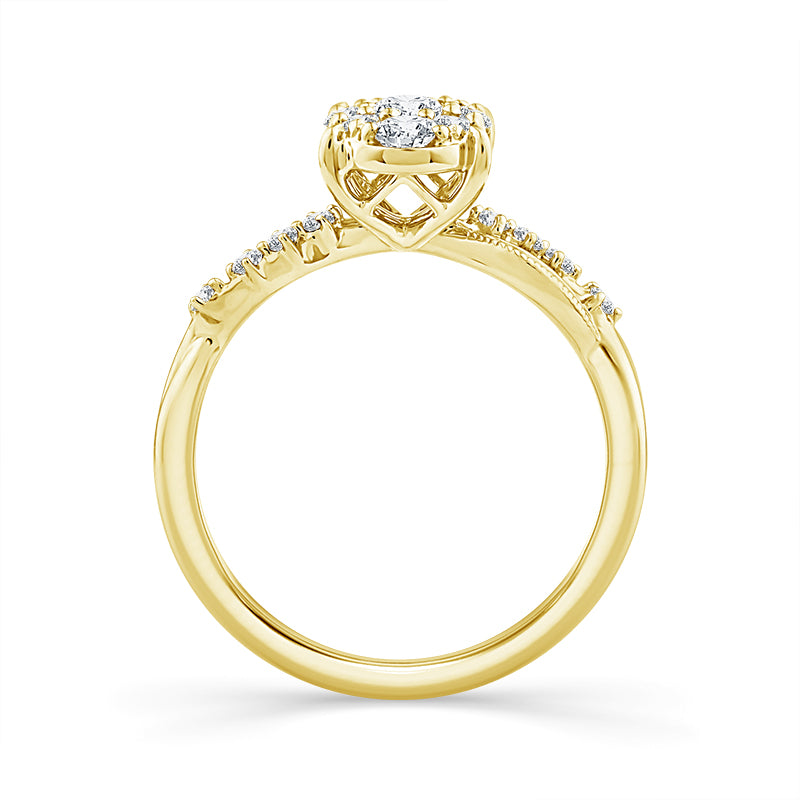 10K Yellow Gold Oval Lab-Grown Diamond Engagement Ring – 0.5 CTW - product