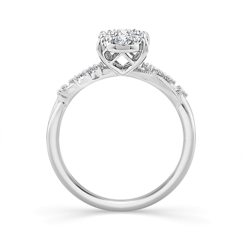 10K White Gold Lab-Grown 3/8 ctw Diamond Engagement Ring