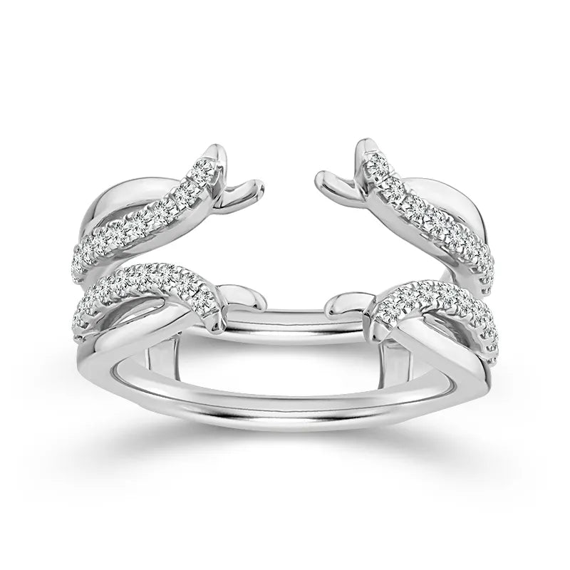 10K White Gold Lab-Grown 3/8 ctw Diamond Guard Ring