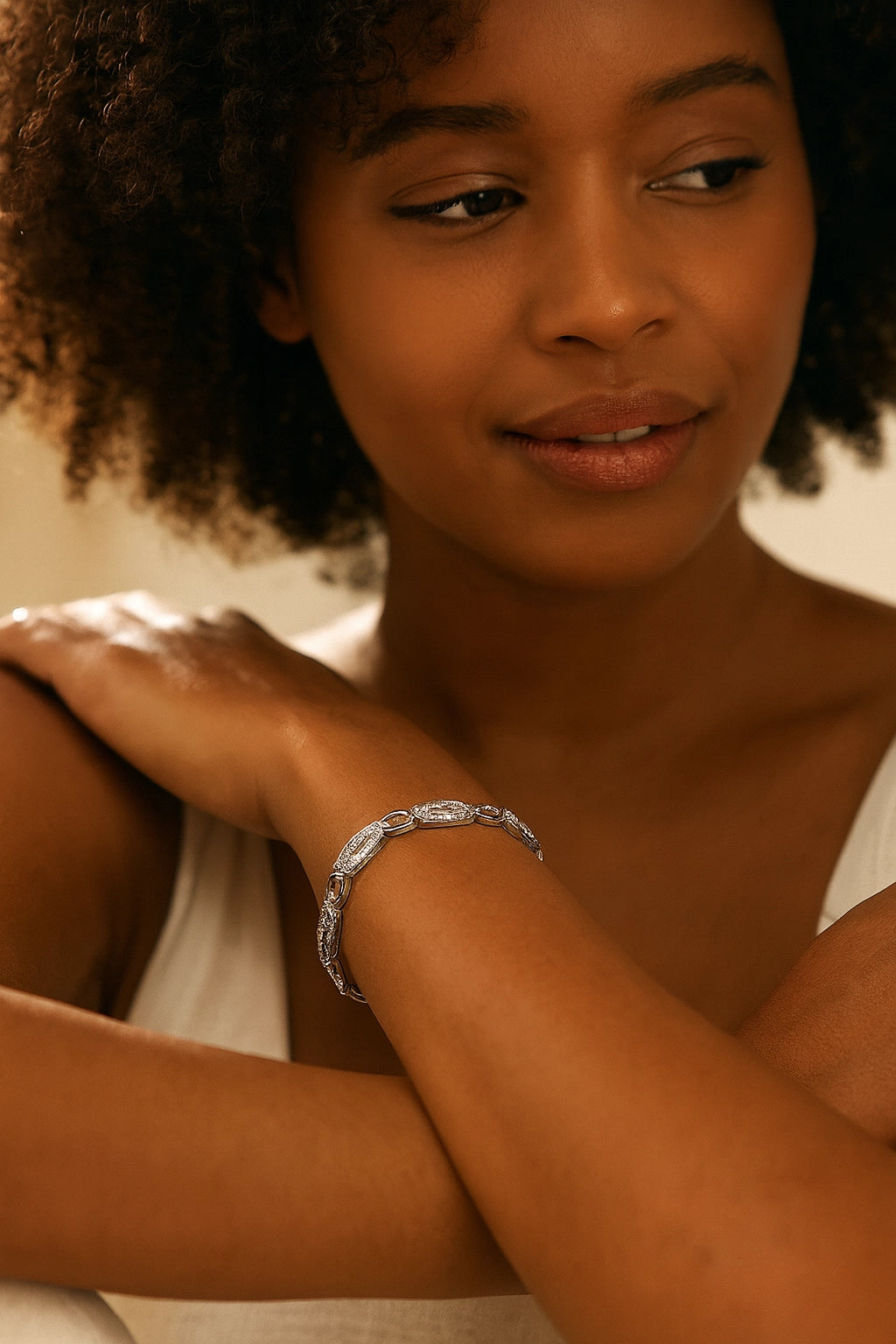 Silver 925 1.00 ctw Diamond Bracelet