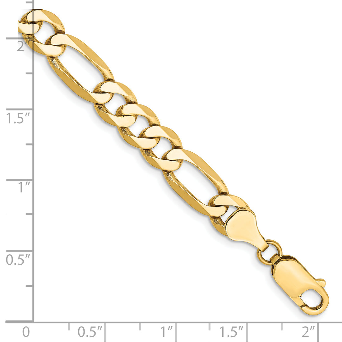 14K 7mm 9In Flat Figaro Chain