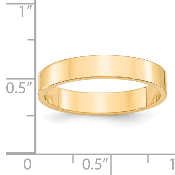 14K Yellow Gold 4mm Ltw Flat Band Size 8.5