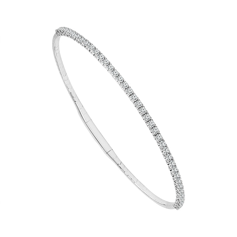 14K White Gold Flexie 7/8 ctw Diamond Bangle – Paramount Jewelers