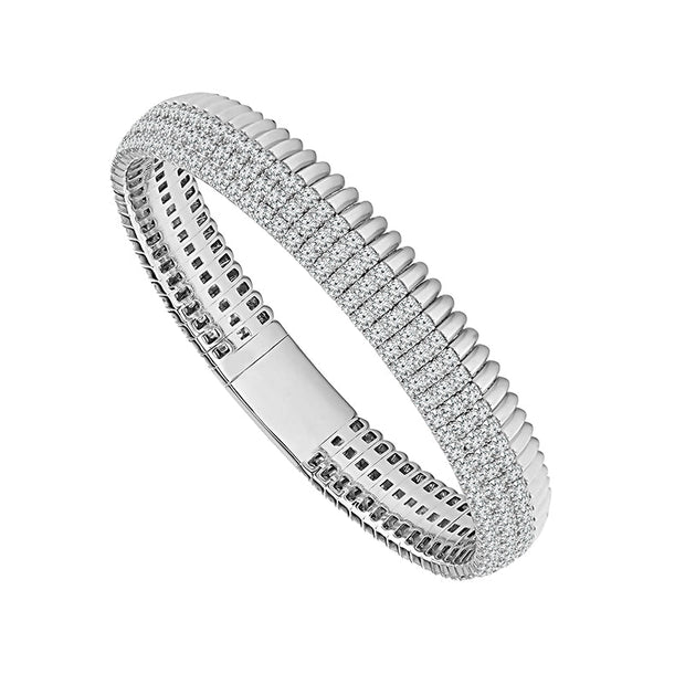 14k Yellow Gold Flexie 8 ctw Diamond Bangle
