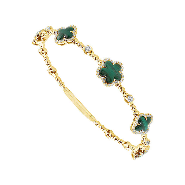 14k Yellow Gold Flexie 7/8 ctw Diamond Bangle