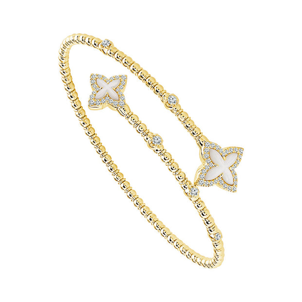 14k Yellow Gold Flexie 3/8 ctw Diamond Bangle