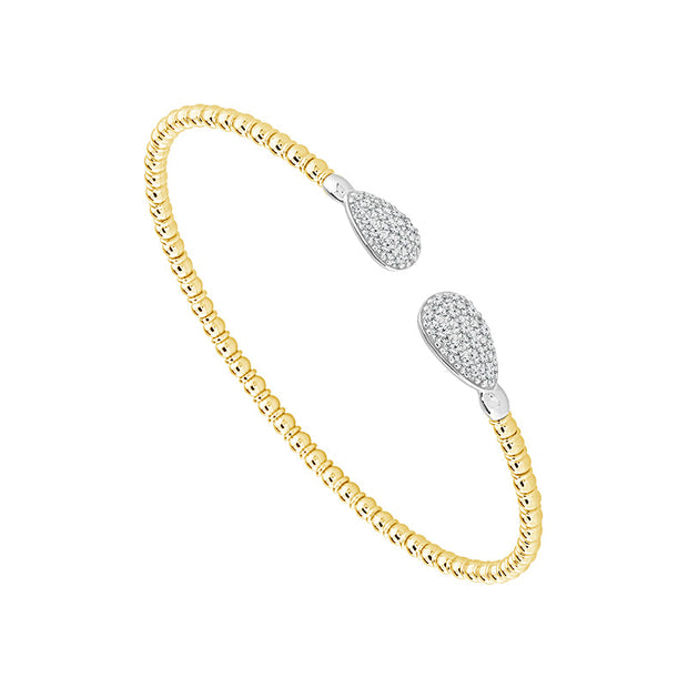 14k Yellow Gold Flexie 1/2 ctw Diamond Bangle