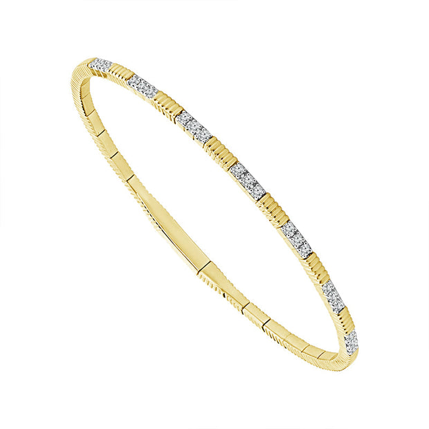 14k Yellow Gold Flexie 3/8 ctw Diamond Bangle