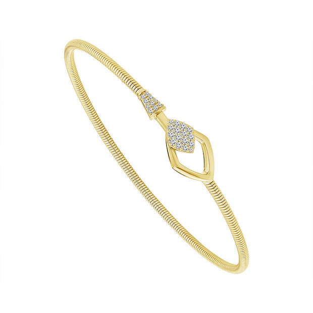 14k Yellow Gold Flexie 1/5 ctw Diamond Bangle