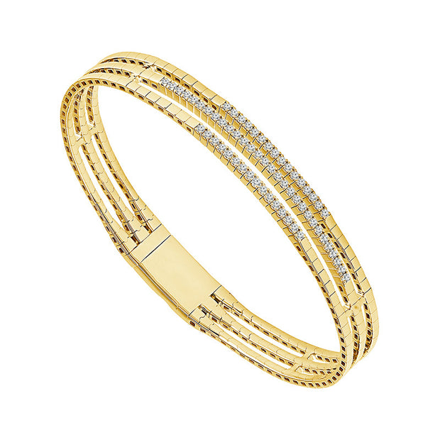 14k Yellow Gold Flexie 0.50 ctw Diamond Bangle