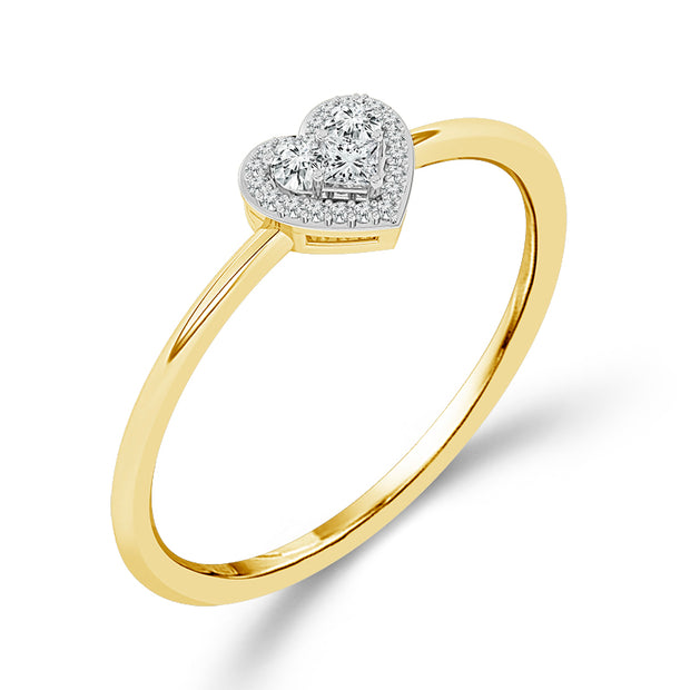 10k Yellow Gold Diamond 0.15 ctw Engagement Ring