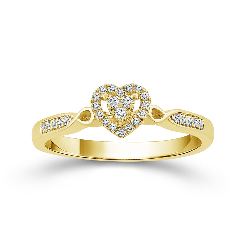 10K Yellow Gold Diamond 0.10 ctw Promise Ring